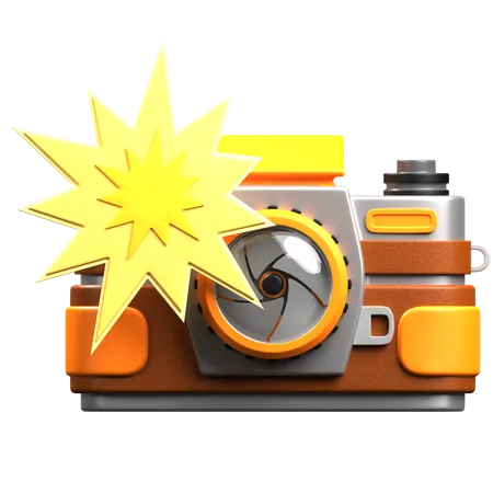 Appareil photo flash  3D Icon