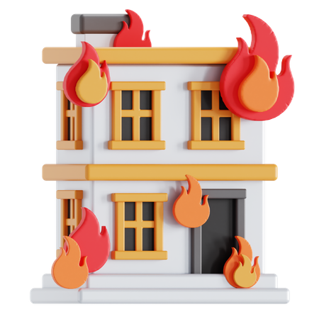 Appartement en feu  3D Icon