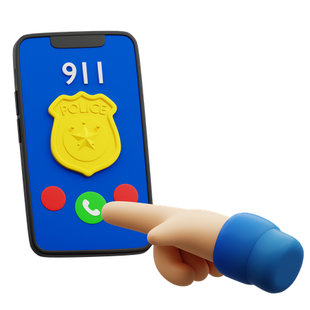 Appel de la police  3D Icon