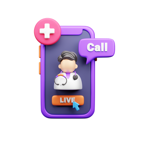 Appel du médecin en direct  3D Icon