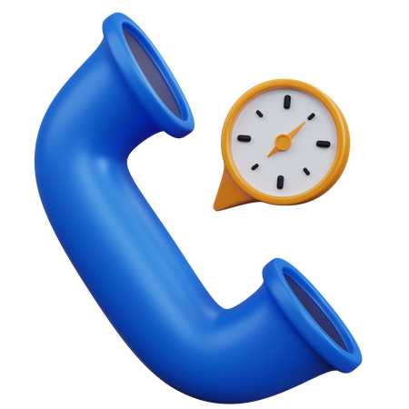 Appel téléphonique avec horloge  3D Icon