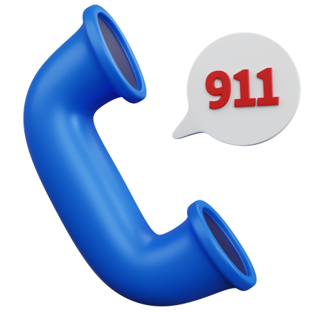Appel téléphonique avec les mots 911  3D Icon