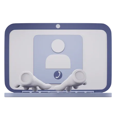 Appel vidéo sur ordinateur portable  3D Icon