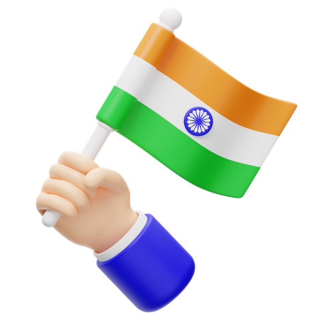 Main applaudissant avec le drapeau indien  3D Icon