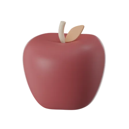 Elegant Education Concept Glowing Apple 3 D Render 3D Icon
