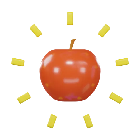 3 D Red Apple Thinking Education High Quality Render 3D Icon