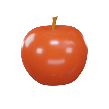 3 D Red Apple Concept For Healthy Life Education Or Fruit Shop High Quality Render 3D Icon