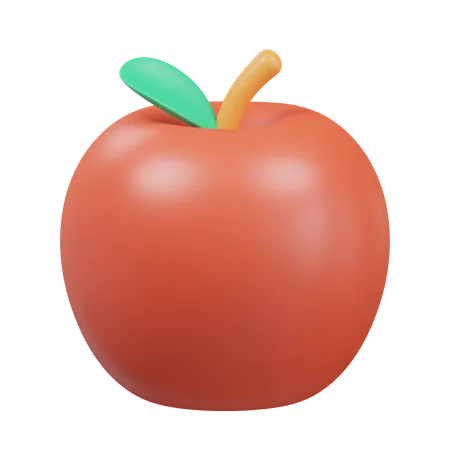 Red Apple 3 D Illustration 3D Icon