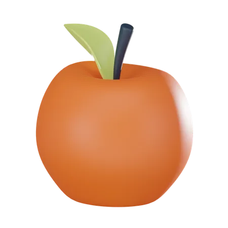 Education With Lifelike Featuring An Apple Icon Adorned With Green Leaf Perfect For Conveying Freshness Growth And Organic Essence Of Learning 3 D Render Illustration 3D Icon