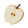 sliced apple 3d illustration