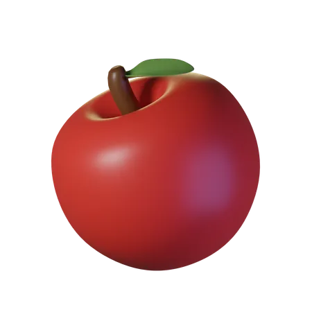 An Apple With Leaves 3D Icon