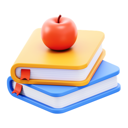 Apple And Book  3D Icon