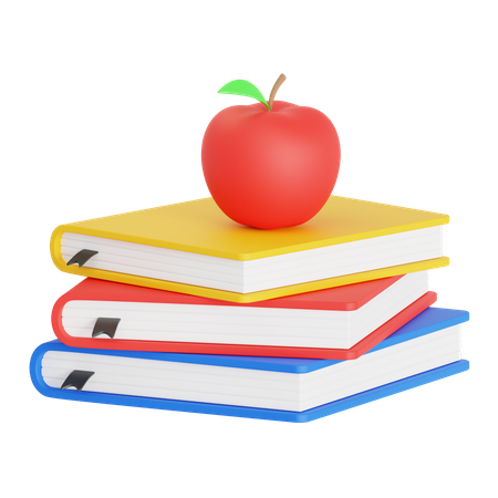 Apple And Book  3D Icon