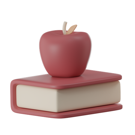 Apple And Book  3D Icon