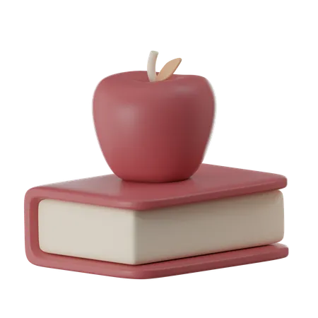 Apple And Book  3D Icon