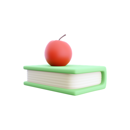 Apple And Book  3D Icon