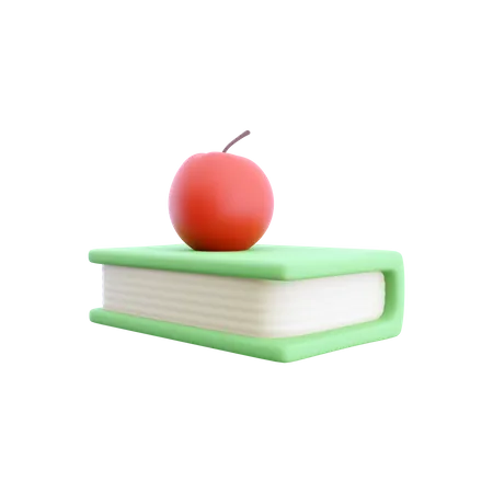 Apple And Book  3D Icon