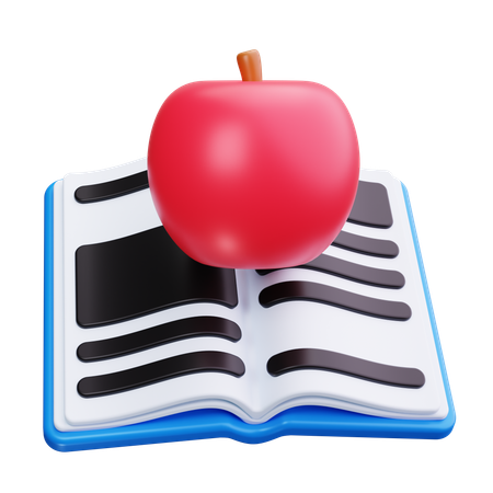 Apple And Book  3D Icon