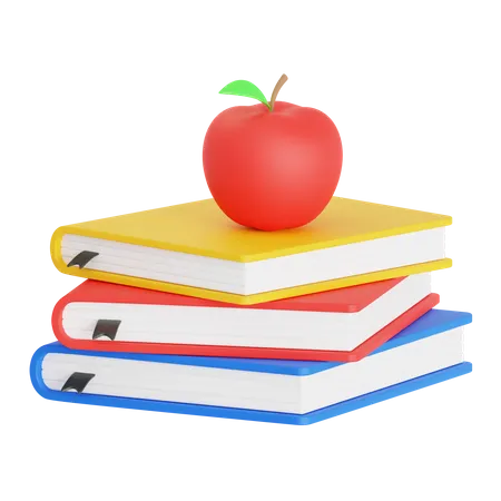 Apple And Book  3D Icon
