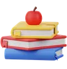 Apple And Book Stack