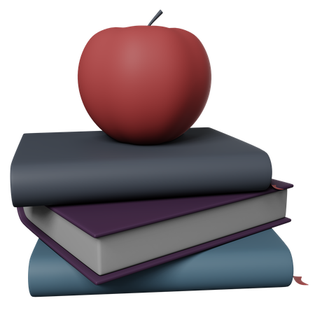 Apple And Books  3D Icon