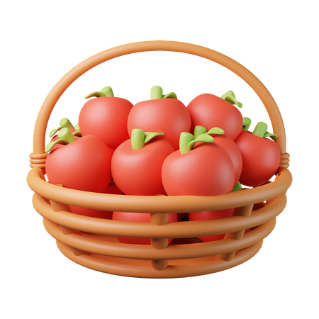 Apple Basket  3D Illustration