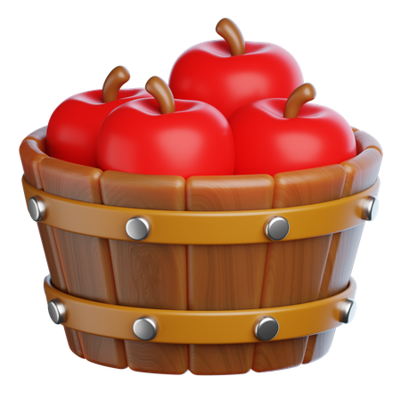 Apple Bucket  3D Icon