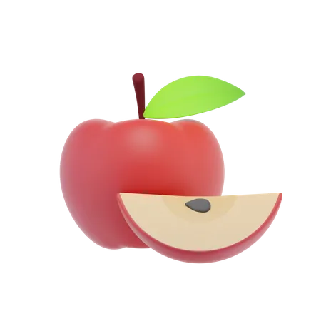 Premium Apple Fruit 3D Icon download in PNG, OBJ or Blend format