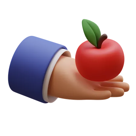 Apple In Hand  3D Icon