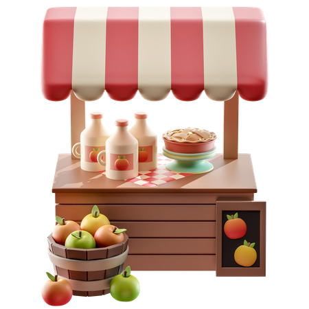 Apple Pie Stand 3D Icon