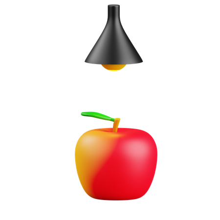 Apple With Lamp  3D Icon