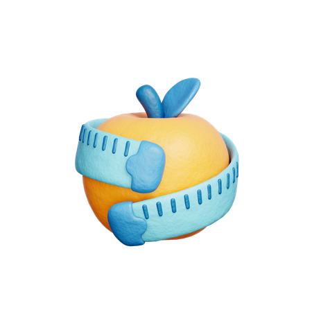Apple with Measure Tape  3D Icon