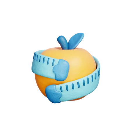 Apple with Measure Tape  3D Icon