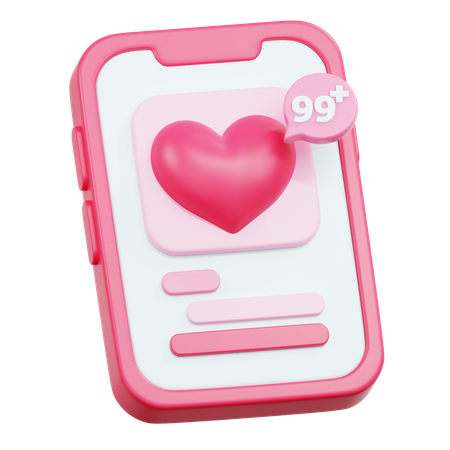 Notification d'application d'amour  3D Icon