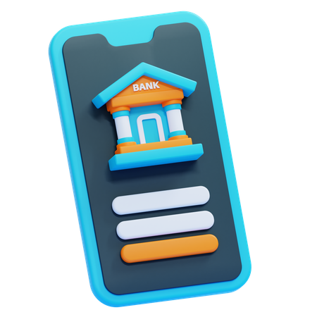 Application bancaire mobile  3D Icon