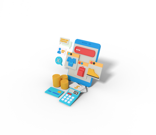 Application d'achat en ligne  3D Icon