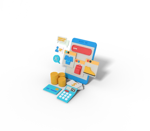 Application d'achat en ligne  3D Icon