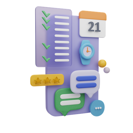 Application de calendrier mobile  3D Illustration