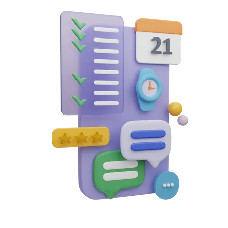 Application de calendrier mobile  3D Illustration