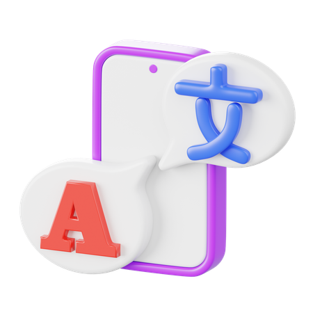 Application linguistique mobile  3D Icon