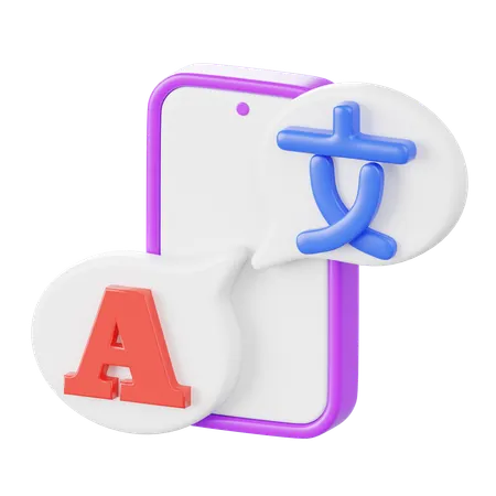 Application linguistique mobile  3D Icon