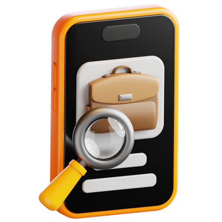 Application de recherche d'emploi avec loupe  3D Icon