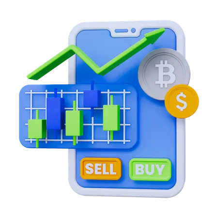 Application de trading  3D Icon