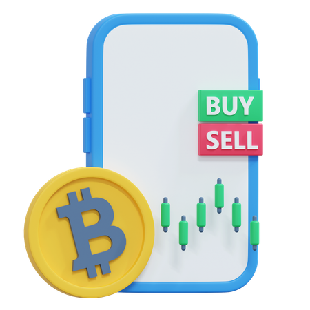 Application de trading de bitcoins  3D Icon