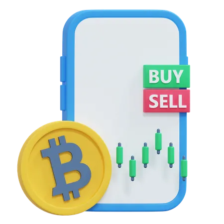 Application de trading de bitcoins  3D Icon