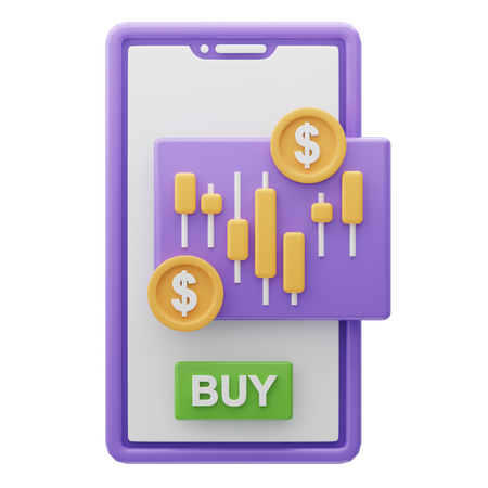 Application de trading de dollars  3D Icon