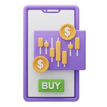 Application de trading de dollars  3D Icon