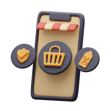 Application de commerce électronique  3D Icon