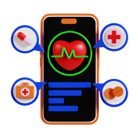 Application de santé  3D Icon