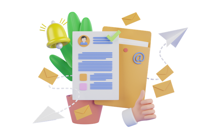Applying for job online  3D Icon